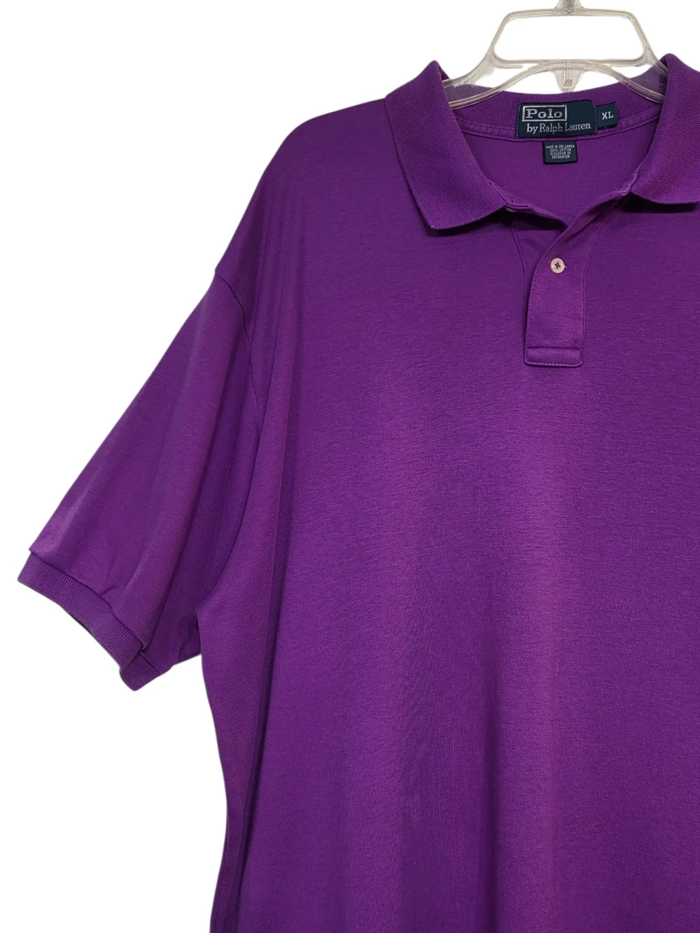 Vintage 90s Polo Ralph Lauren Men's XL Purple Polo Shirt Green Pony